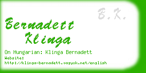 bernadett klinga business card